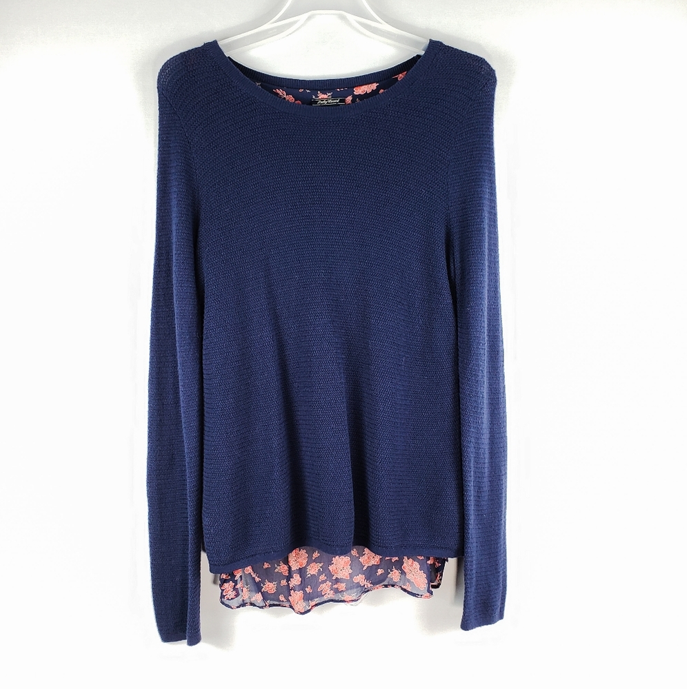 Lucky Vrand Knit Hight-Low Floral Lined Crossback